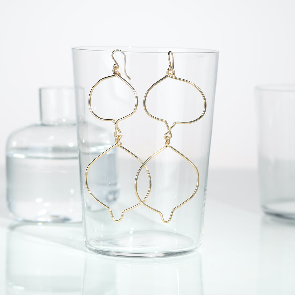 Earrings, jewelry, London design, Fashionable, Swiss made, One-of-a-kind, dangling Earrings, Minimal, modern, light, Unique, Art, earring, Purely Wired, Sheila Westera, SterlingSilver, Yellow Gold, design, fashion hoops, Glamorous, Accessories, perfect gift