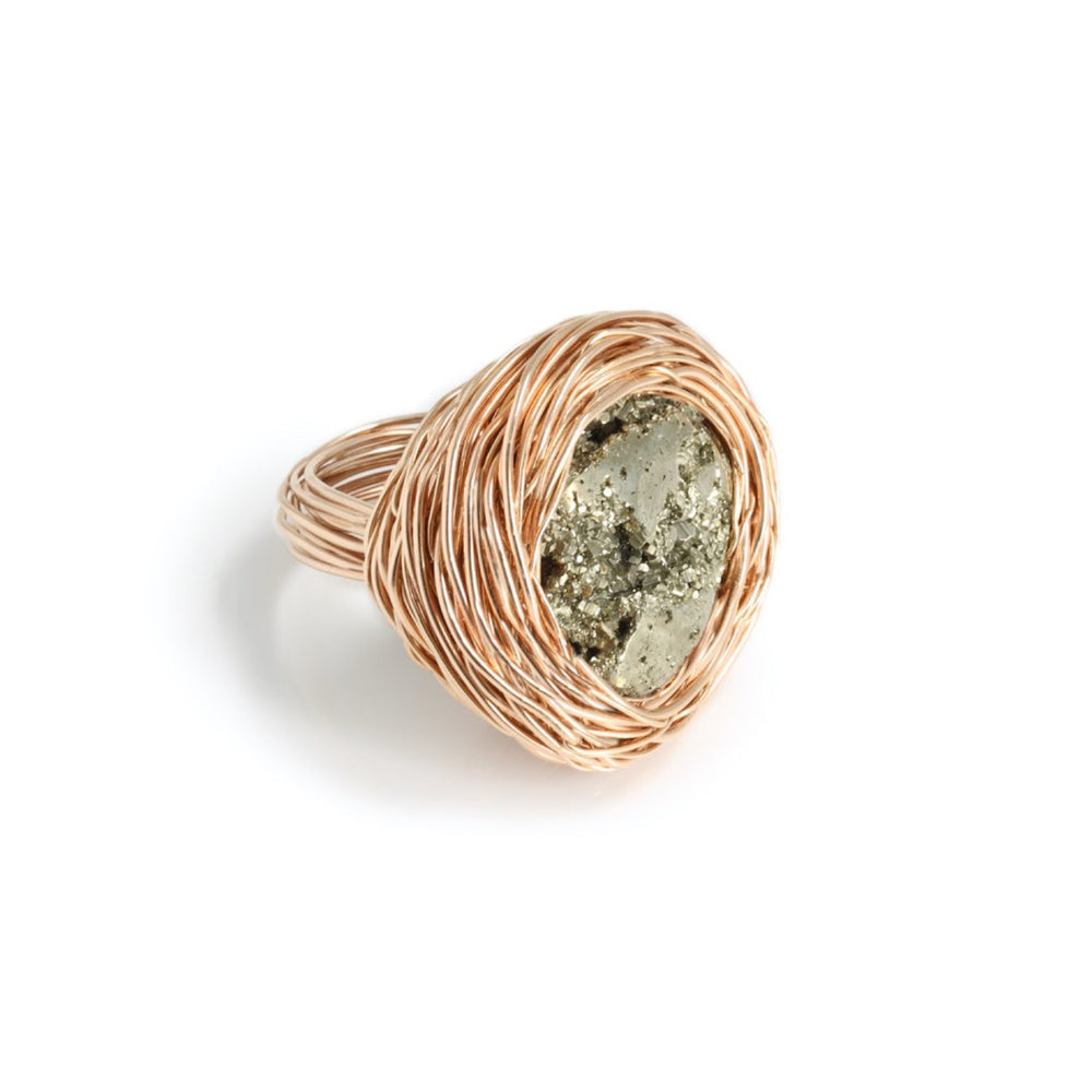 pyrite ring Sheila Westera Jewel Jewellery Rose gold jewelry oneofakind design minimal 